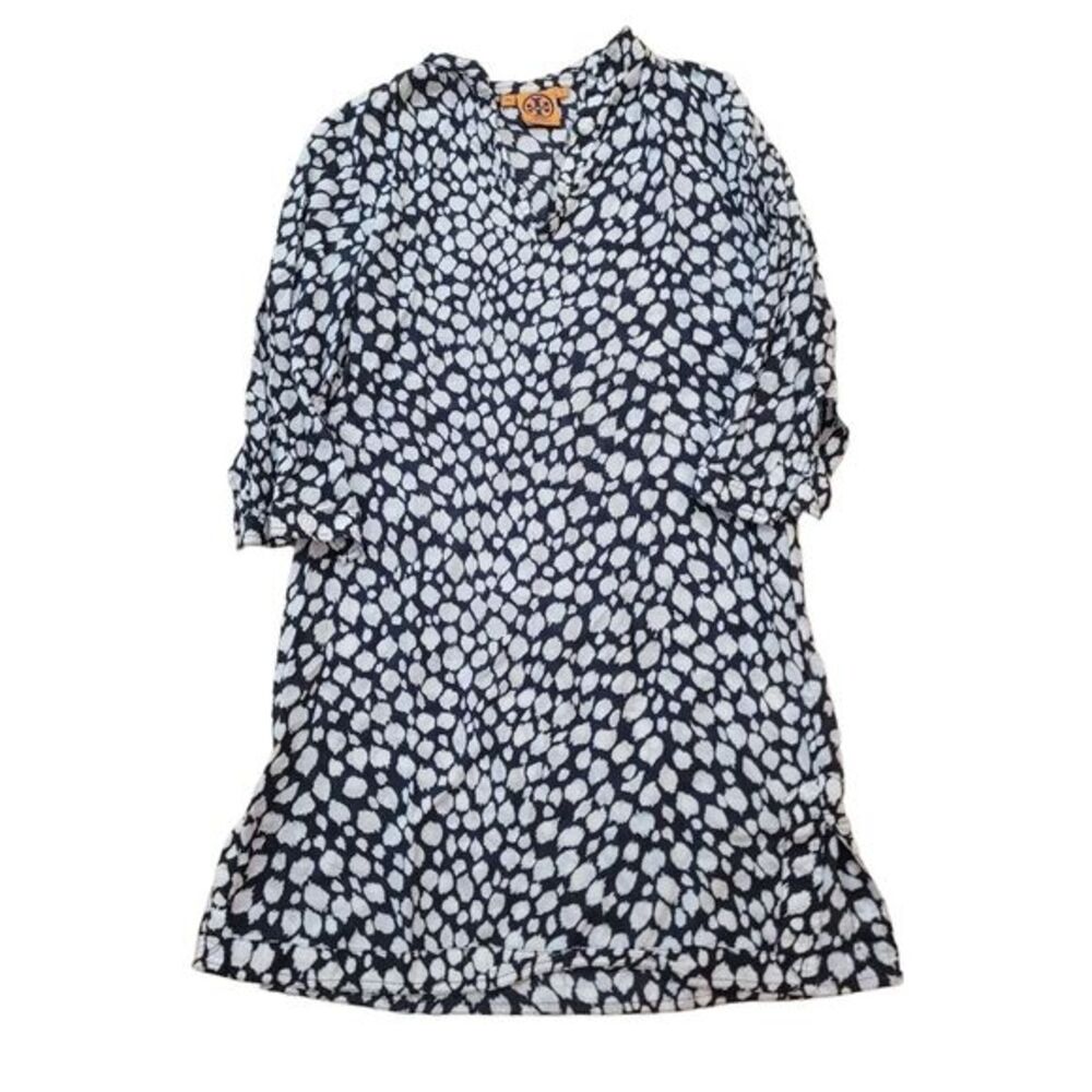 Tory Burch Navy and White Printed Mini Dress